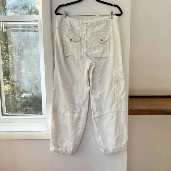Free People Tahiti Cargo Pants Utility Low Rise Baggy White Tofu Medium - Picture 9 of 14